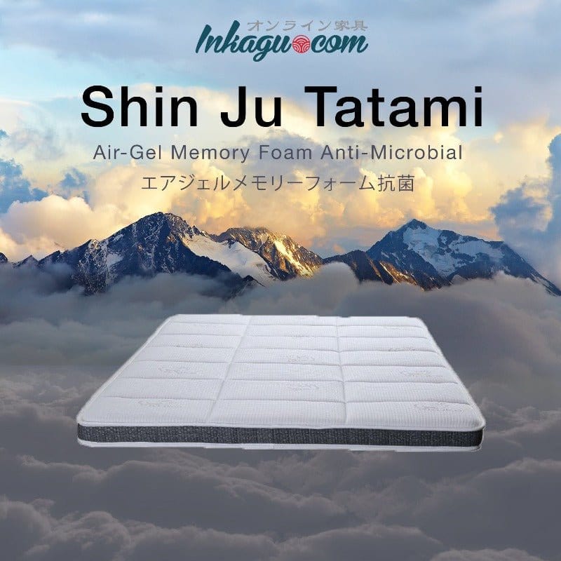 Inkagu 真珠 ShinJu Tatami Air-Gel Memory Foam Anti-Microbial Mattress picket and rail