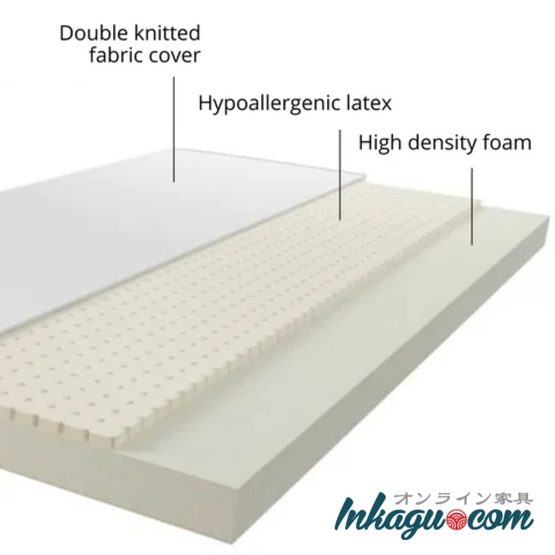 Inkagu 真珠 ShinJu X Single Latex High-Density Foam Mattress 4/6 Inch Thickness (SXS4/SXS6) picket and rail