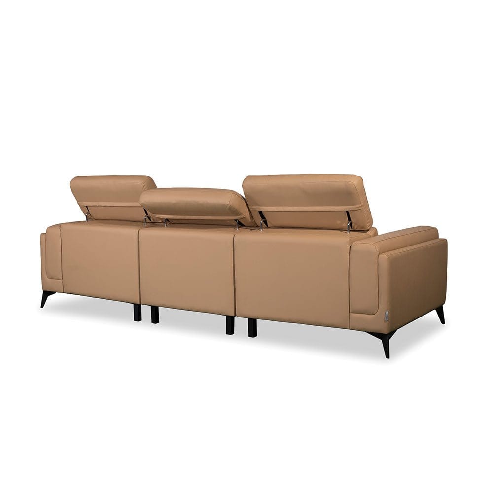 Isabelle Leather 3+Chaise L-Shaped Sofa (8308) (I) picket and rail