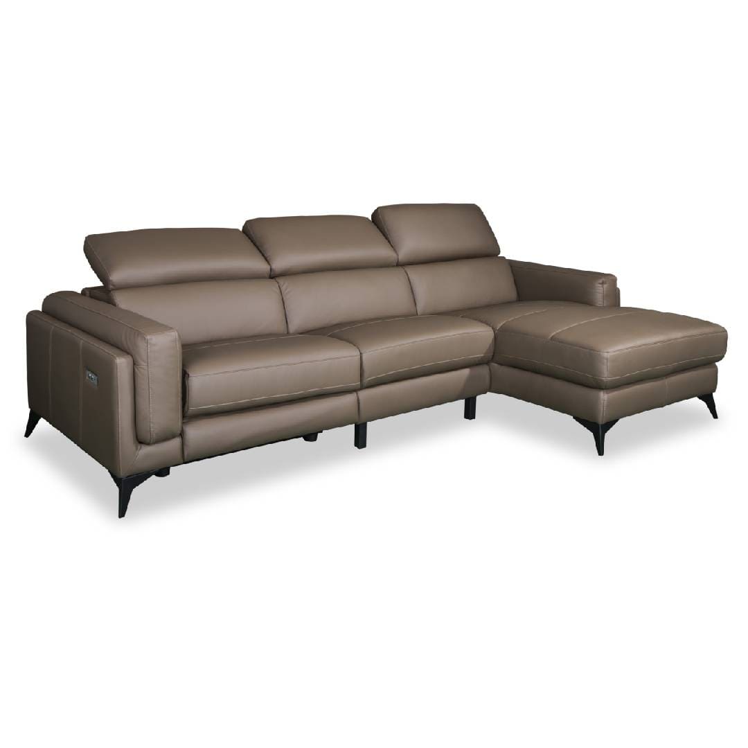 Isabelle Leather 3+Chaise L-Shaped Sofa (8308) (I) picket and rail