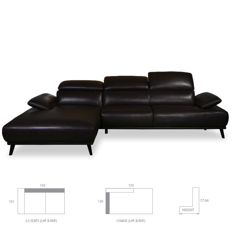 ISE-8307 L-Shape Fabric Sofa (I) picket and rail