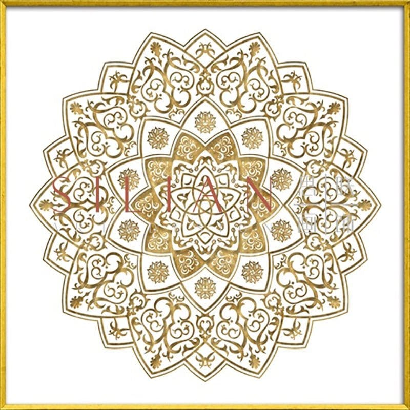 JiaHui Li - Golden Mandala I Licensed Print (BL00065) picket and rail