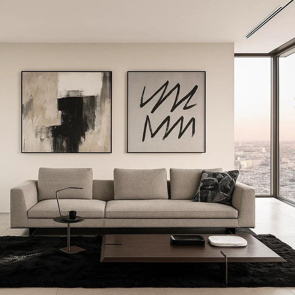 Jorvik (SF12010) - Italian Minimalist Custom Sofa Bespoke in Leather & Fabric picket and rail