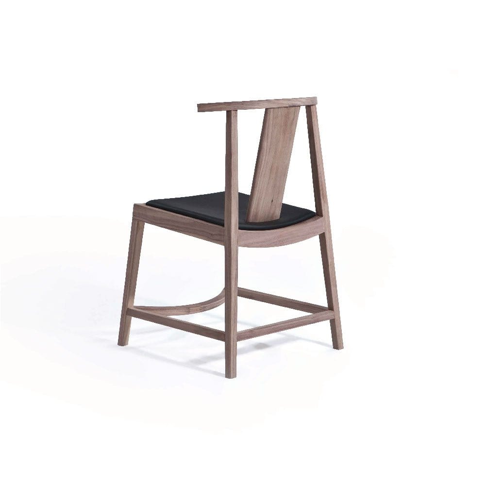 JX Solid Wood Dining Chair in Beech Stained Walnut + Black Premium Grade PU Seat (MCS-SD18019-WAL/PU2001) (C2209) picket and rail