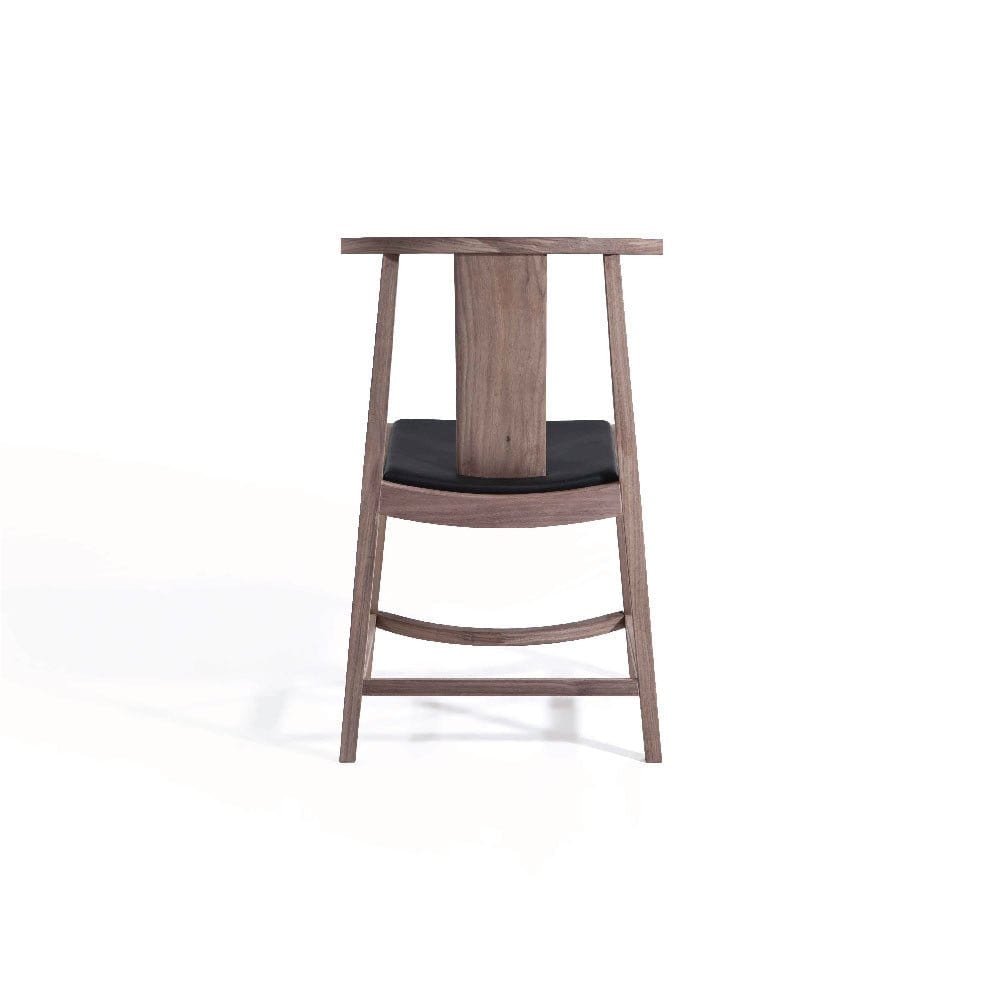 JX Solid Wood Dining Chair in Beech Stained Walnut + Black Premium Grade PU Seat (MCS-SD18019-WAL/PU2001) (C2209) picket and rail