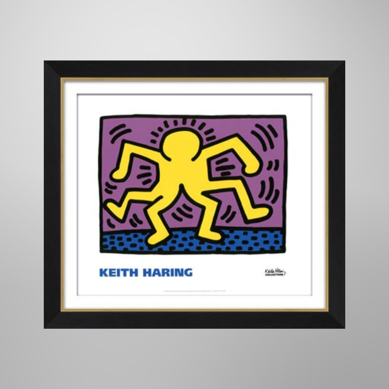 Keith Haring “KH08" | Licensed Art Print | Framed Art | Lithograph | Pop Art | Street Art picket and rail