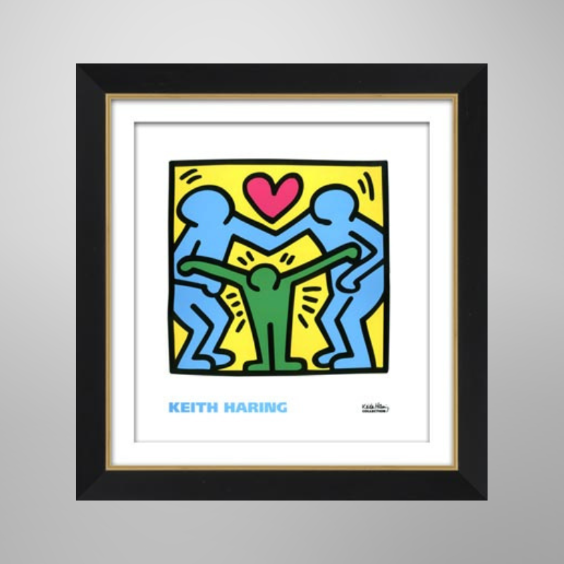 Keith Haring “KH11" | Licensed Art Print | Framed Art | Lithograph | Pop Art | Street Art picket and rail