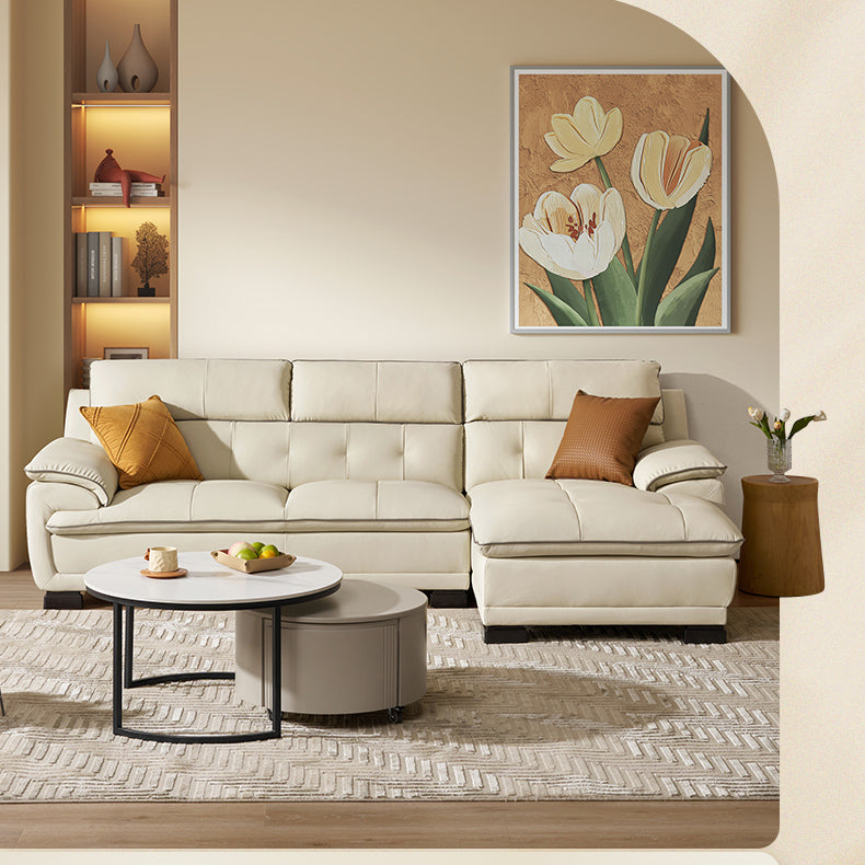 KUKA #1022 L-Shape 2.76m Minimalist Design Top Grain Leather Sofa (Factory Direct) picket and rail