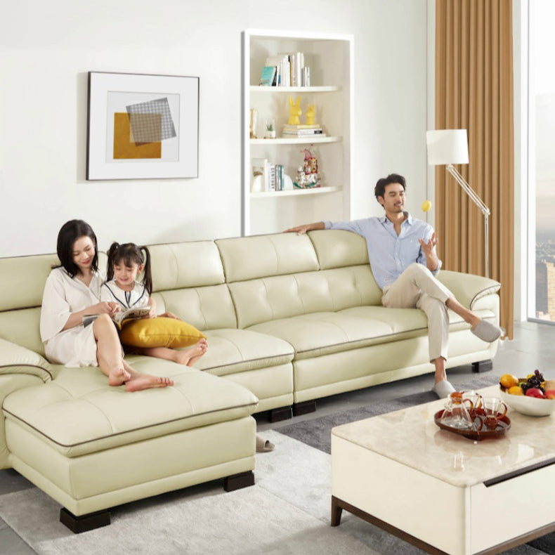 KUKA #1022 L-Shape 2.76m Minimalist Design Top Grain Leather Sofa (Factory Direct) picket and rail