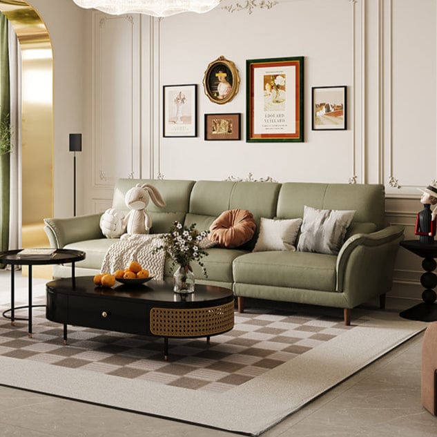 KUKA #1083 3-Seater Minimalist Design Top Grain Leather Sofa (Factory Direct) picket and rail