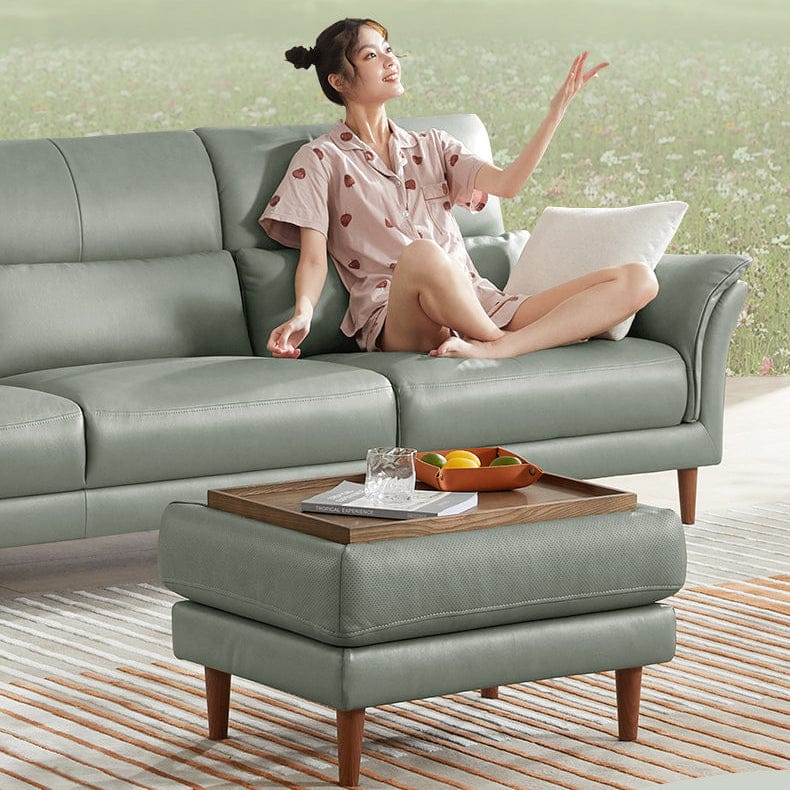 KUKA #1083 3-Seater Minimalist Design Top Grain Leather Sofa (Factory Direct) picket and rail