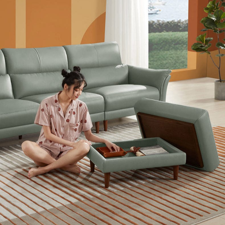 KUKA #1083 3-Seater Minimalist Design Top Grain Leather Sofa (Factory Direct) picket and rail