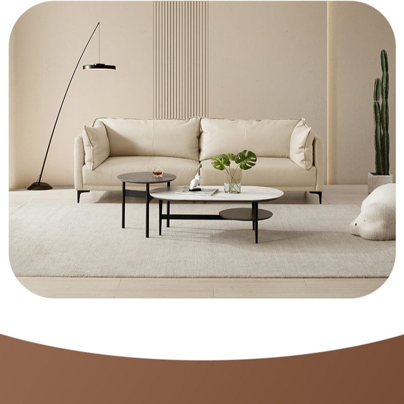 KUKA #1090 3-Seater Minimalist Design Top Grain Leather Sofa (Factory Direct) picket and rail