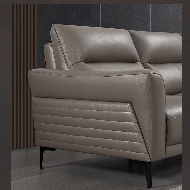 KUKA #1099 3-Seater Minimalist Design Top Grain Leather Sofa (Factory Direct) picket and rail