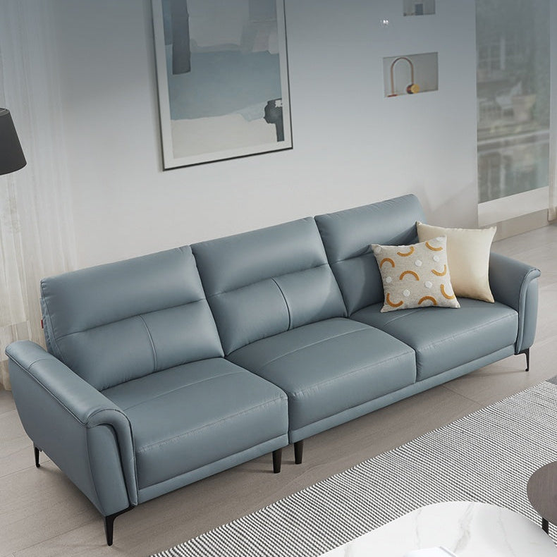 KUKA #1105 3-Seater/L-Shape  Minimalist Design Top Grain Leather Sofa (Factory Direct) picket and rail