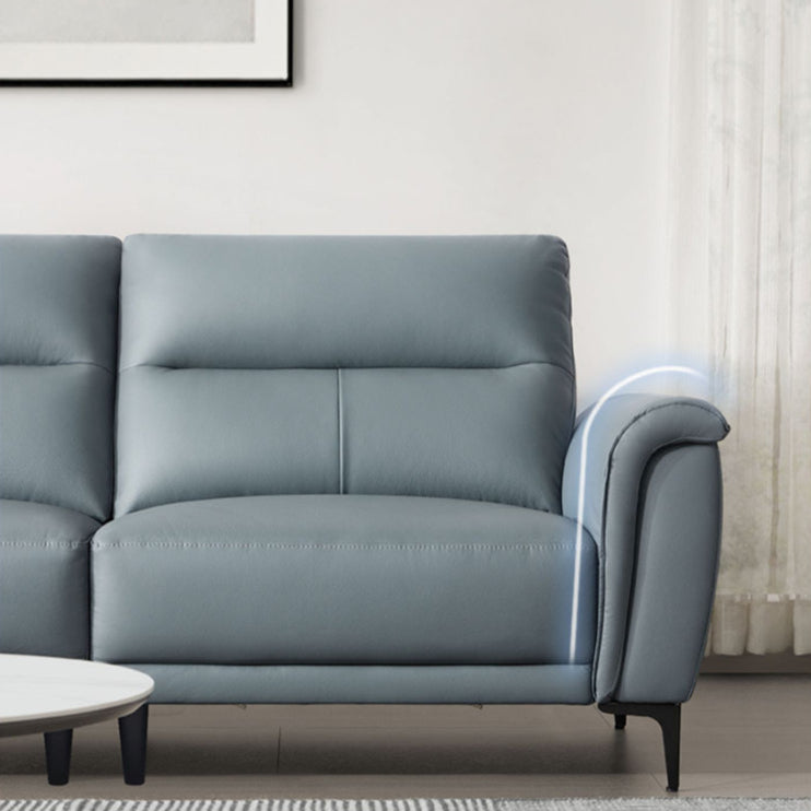 KUKA #1105 3-Seater/L-Shape  Minimalist Design Top Grain Leather Sofa (Factory Direct) picket and rail