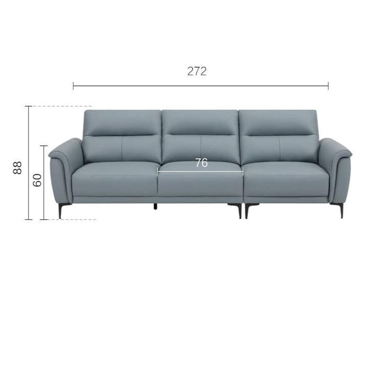 KUKA #1105 3-Seater/L-Shape  Minimalist Design Top Grain Leather Sofa (Factory Direct) picket and rail