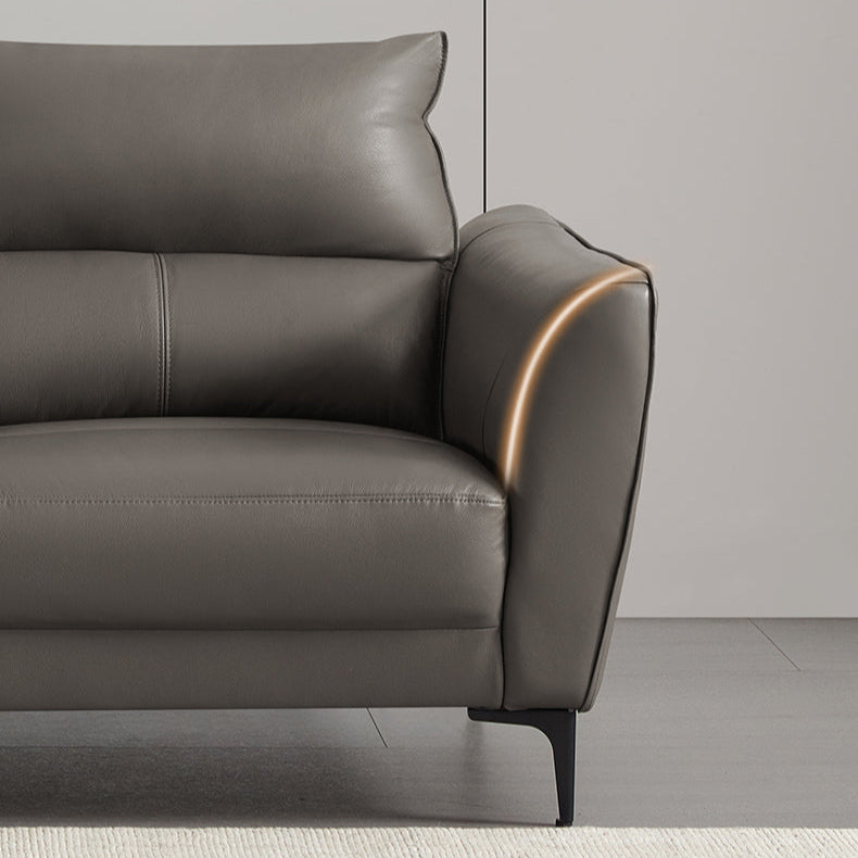 KUKA #1107 L-Shape Minimalist Design Top Grain Leather Sofa (Factory Direct) picket and rail