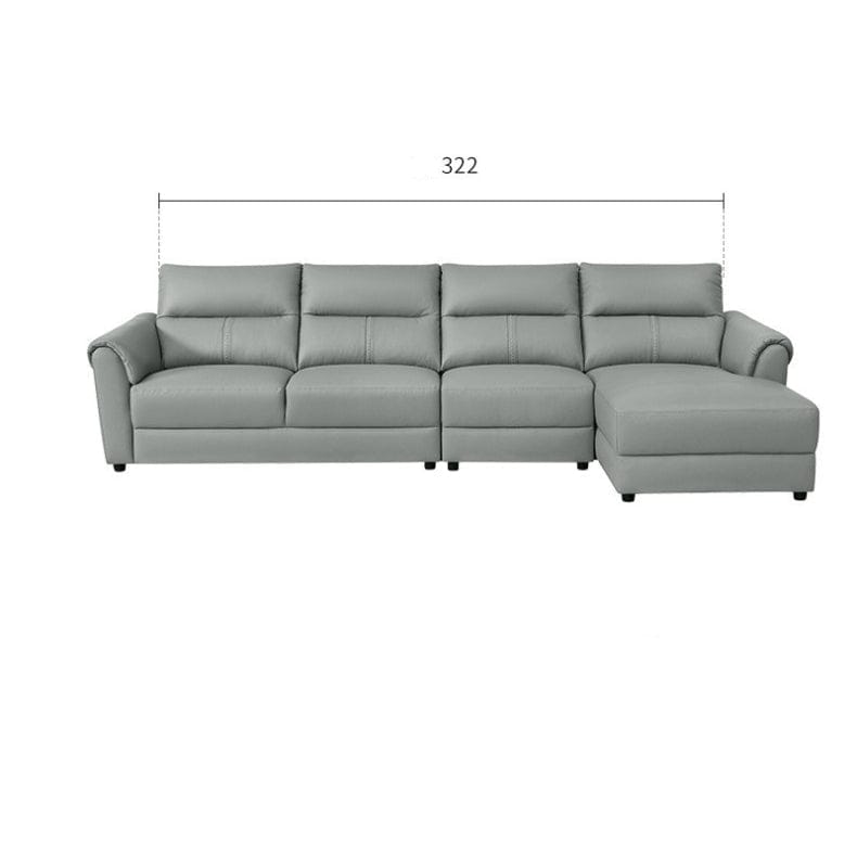KUKA #1111 3-Seater-Shape Minimalist Design Top Grain Leather Sofa (Factory Direct) picket and rail