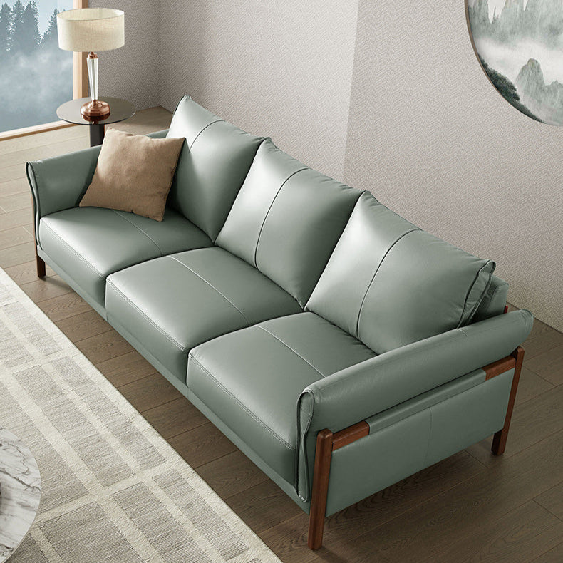 KUKA #1118 3-Seater Minimalist Design Top Grain Leather Sofa (Factory Direct) picket and rail