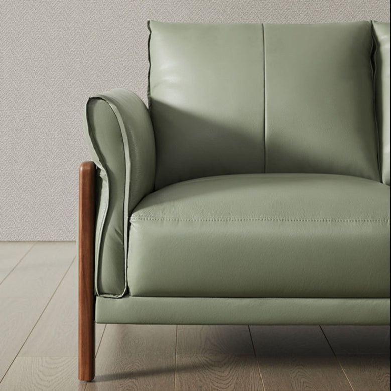 KUKA #1118 3-Seater Minimalist Design Top Grain Leather Sofa (Factory Direct) picket and rail