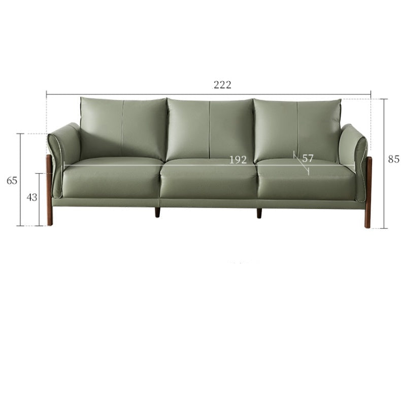 KUKA #1118 3-Seater Minimalist Design Top Grain Leather Sofa (Factory Direct) picket and rail