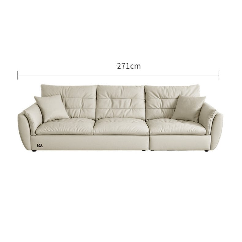KUKA #1138 3-Seater 2.71m Minimalist Design Top Grain Leather Sofa (Factory Direct) picket and rail