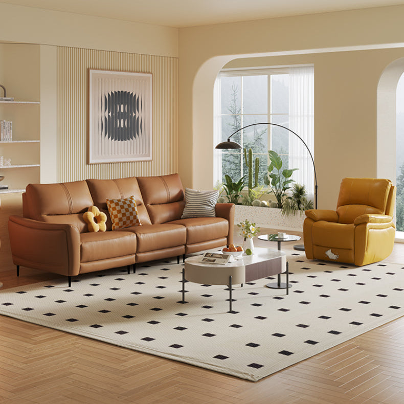 KUKA #1156 3-Seater/L-Shape Minimalist Design Top Grain Leather Sofa (Factory Direct) picket and rail