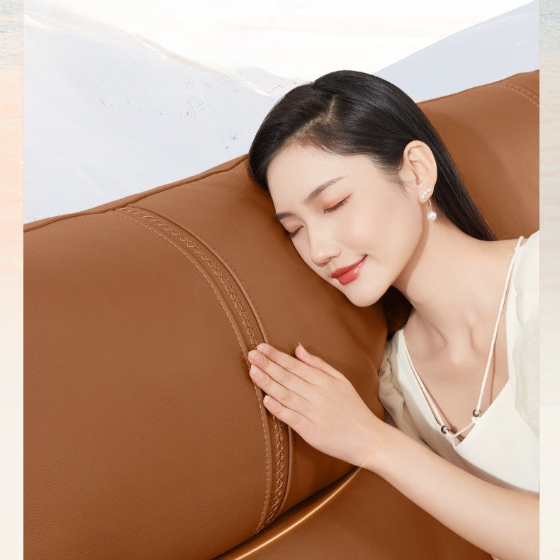 KUKA #1156 3-Seater/L-Shape Minimalist Design Top Grain Leather Sofa (Factory Direct) picket and rail