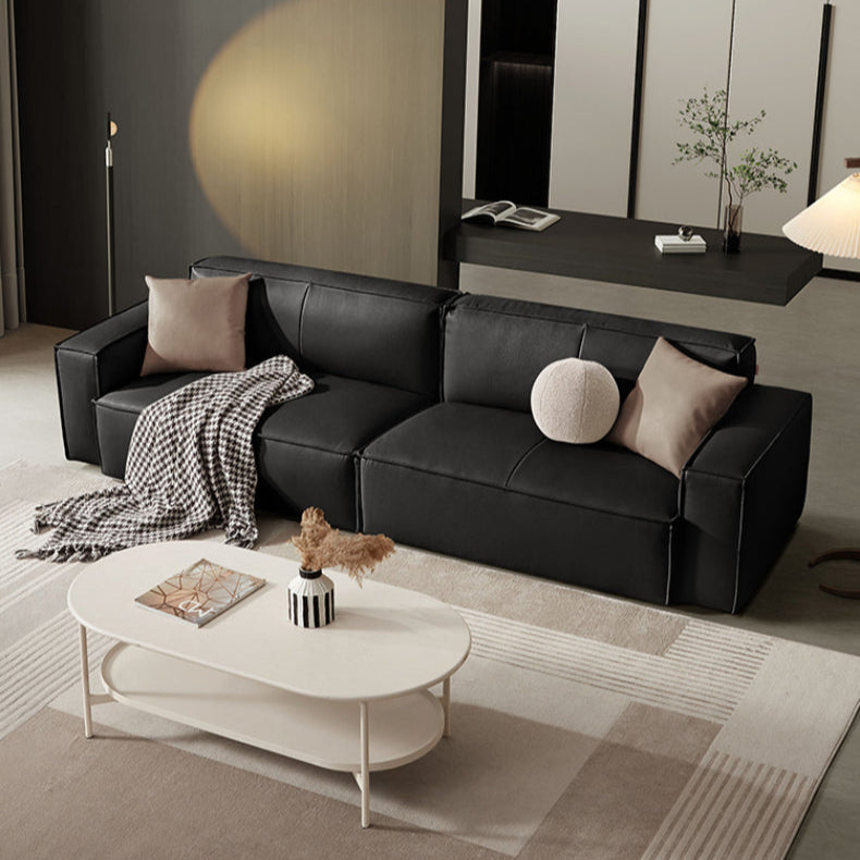 KUKA #1159 3-Seater Minimalist Design Top Grain Leather Sofa (Factory Direct) picket and rail