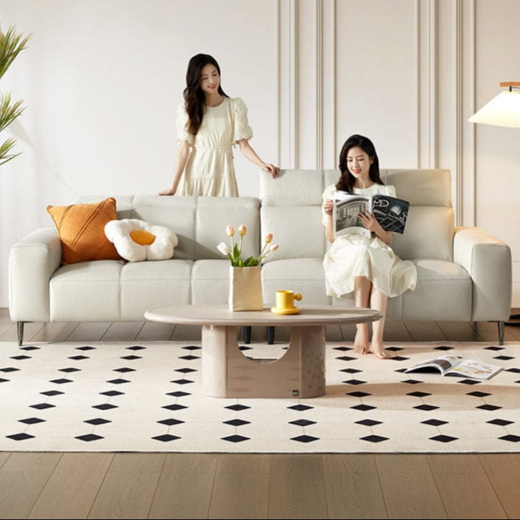 KUKA #1161 3-Seater 2.82m Minimalist Design Top Grain Leather Sofa (Factory Direct) picket and rail