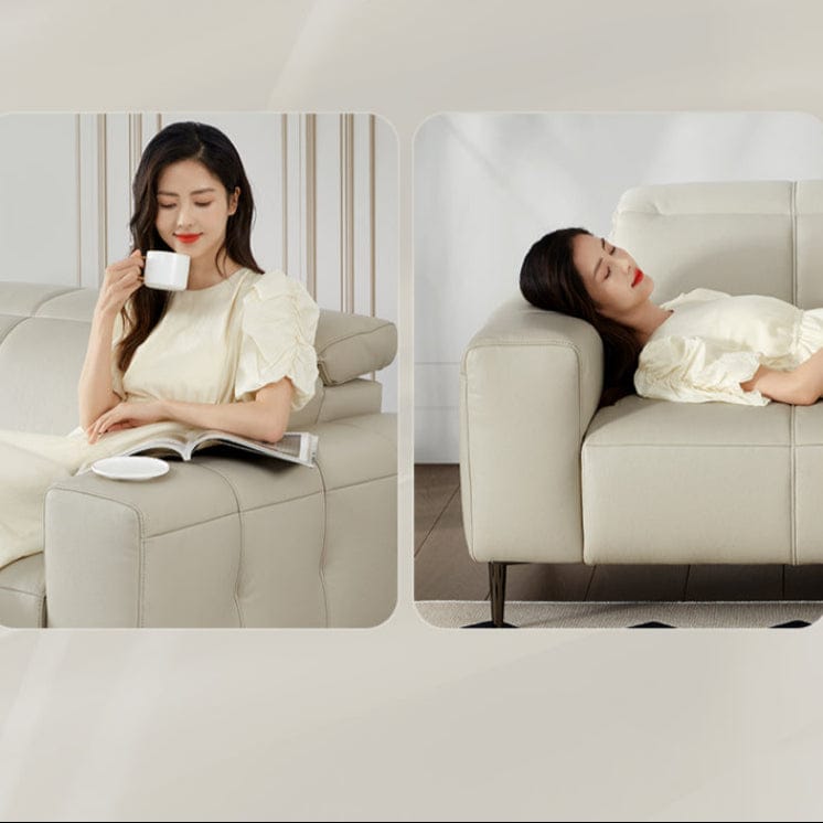 KUKA #1161 3-Seater 2.82m Minimalist Design Top Grain Leather Sofa (Factory Direct) picket and rail