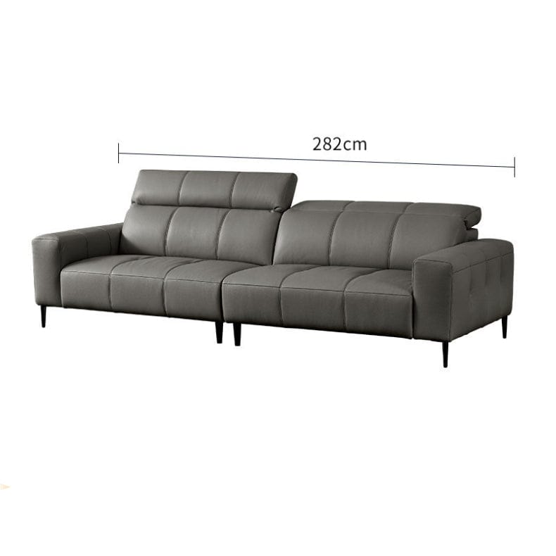 KUKA #1161 3-Seater 2.82m Minimalist Design Top Grain Leather Sofa (Factory Direct) picket and rail