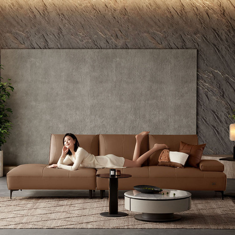 KUKA #1162 3-Seater Minimalist Design Top Grain Leather Daybed Sofa (Factory Direct) picket and rail