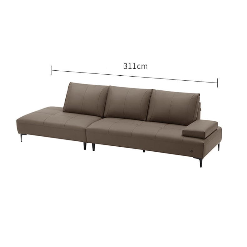 KUKA #1162 3-Seater Minimalist Design Top Grain Leather Daybed Sofa (Factory Direct) picket and rail