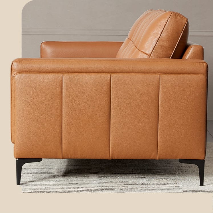 KUKA #1165 3-Seater Minimalist Design Top Grain Leather Sofa (Factory Direct) picket and rail