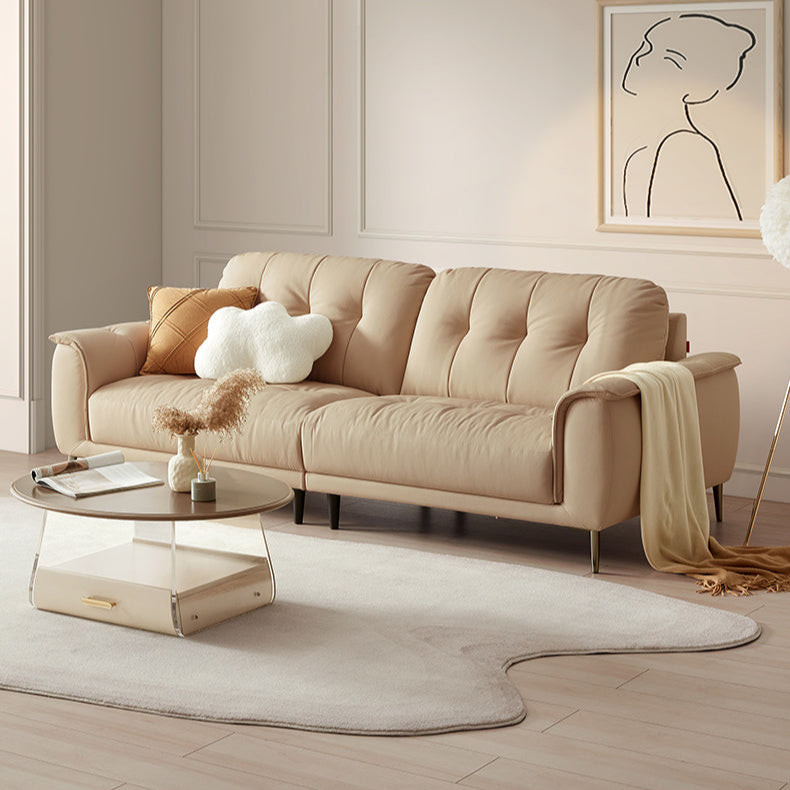 KUKA #1166 3-Seater Compact Minimalist Design Top Grain Leather Sofa (Factory Direct) picket and rail