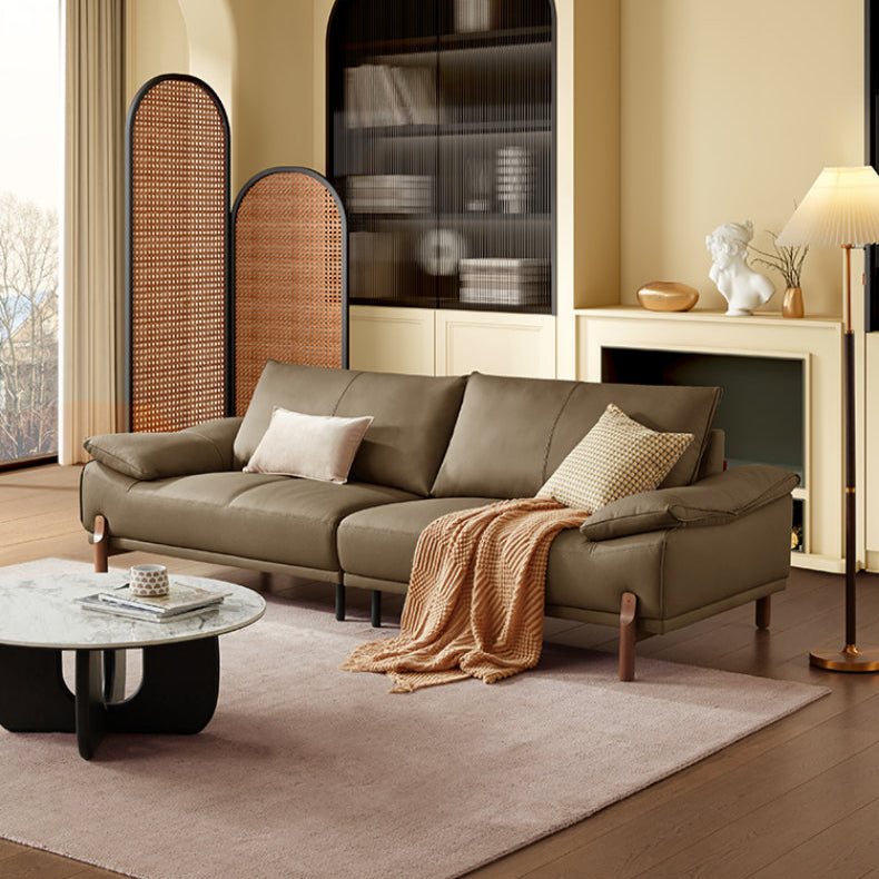 KUKA #1168 3-Seater Minimalist Design Top Grain Leather Sofa (Factory Direct) picket and rail