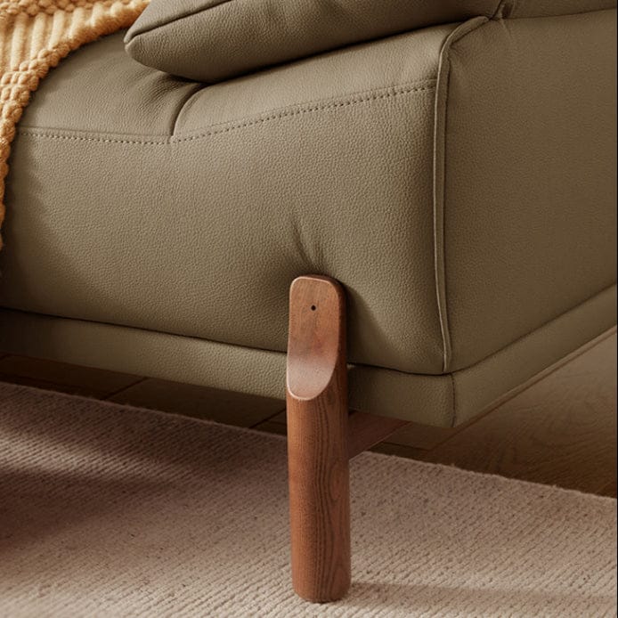 KUKA #1168 3-Seater Minimalist Design Top Grain Leather Sofa (Factory Direct) picket and rail