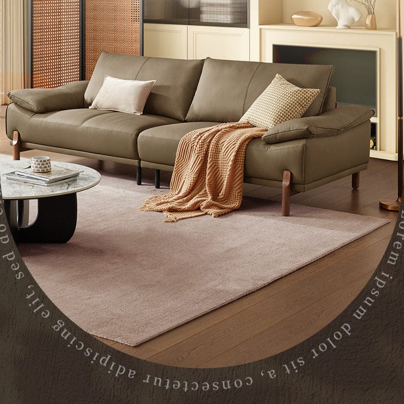 KUKA #1168 3-Seater Minimalist Design Top Grain Leather Sofa (Factory Direct) picket and rail