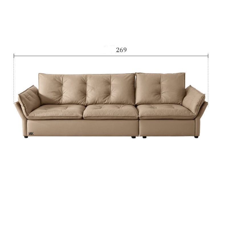 KUKA #1171 3-Seater Minimalist Design Top Grain Leather Sofa (Factory Direct) picket and rail