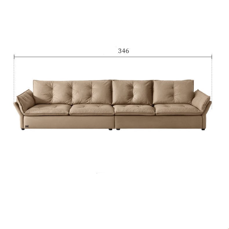 KUKA #1171 3-Seater Minimalist Design Top Grain Leather Sofa (Factory Direct) picket and rail