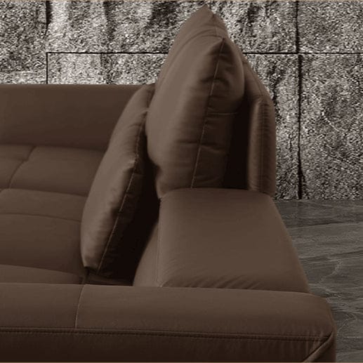 KUKA #1179 3-Seater Minimalist Design Top Grain Leather Sofa with High Back and Adjustable Backrest (Factory Direct) picket and rail