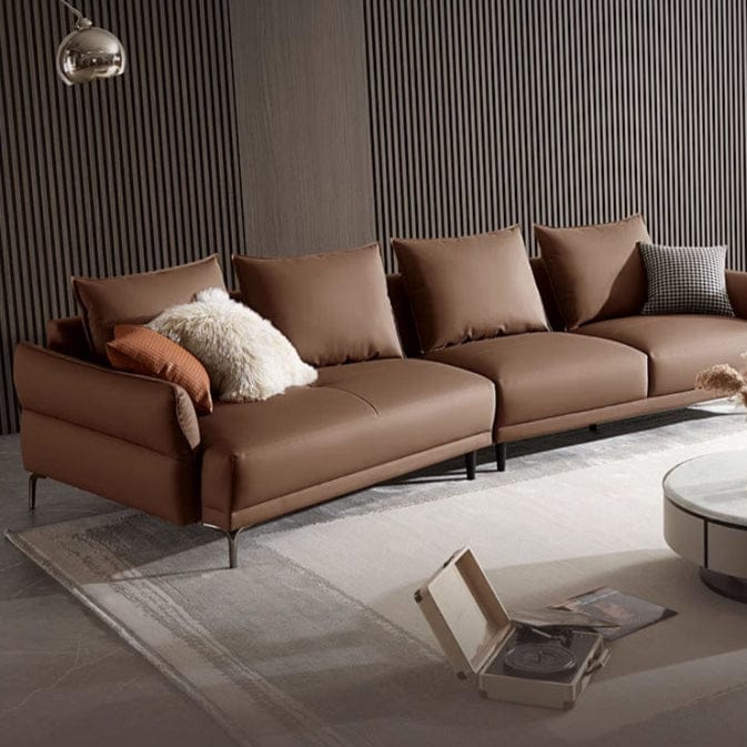 KUKA #1180 3-Seater Minimalist Design Top Grain Leather Sofa (Factory Direct) picket and rail