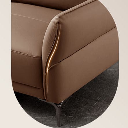 KUKA #1180 3-Seater Minimalist Design Top Grain Leather Sofa (Factory Direct) picket and rail