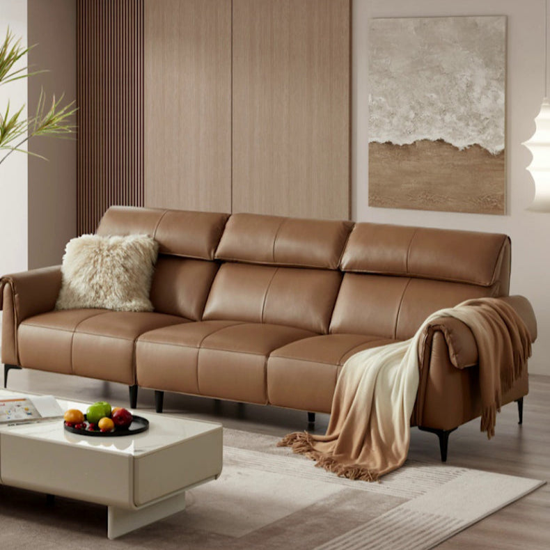 KUKA #1187 3-Seater Minimalist Design Top Grain Leather Sofa (Factory Direct) picket and rail