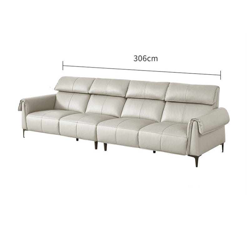 KUKA #1187 3-Seater Minimalist Design Top Grain Leather Sofa (Factory Direct) picket and rail