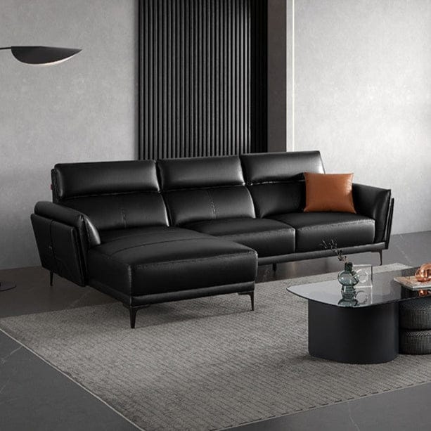KUKA #1188 3-Seater Minimalist Design Top Grain Leather Sofa (Factory Direct) picket and rail