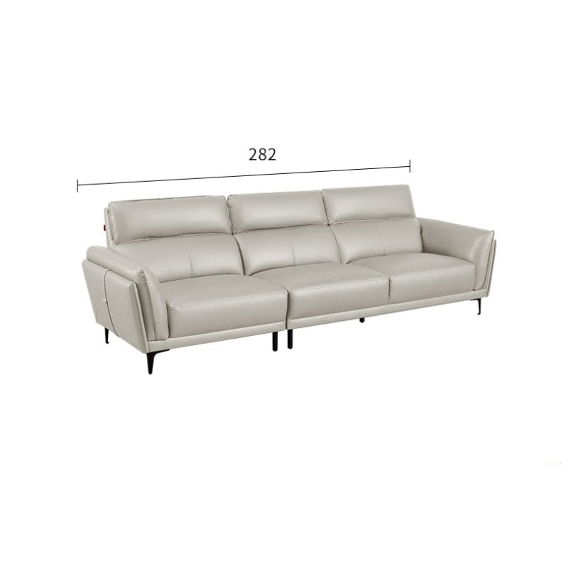 KUKA #1188 3-Seater Minimalist Design Top Grain Leather Sofa (Factory Direct) picket and rail