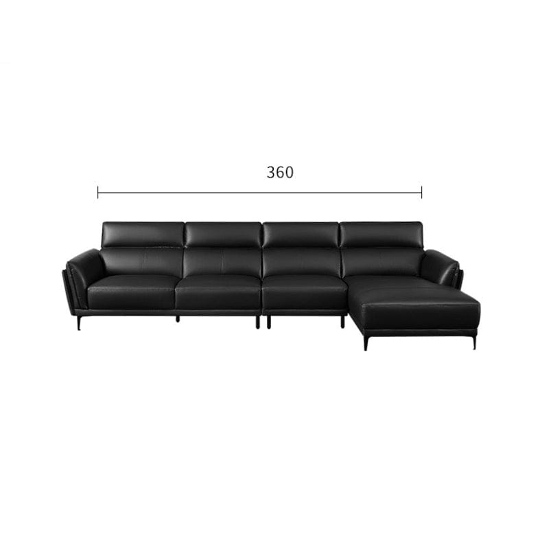 KUKA #1188 3-Seater Minimalist Design Top Grain Leather Sofa (Factory Direct) picket and rail